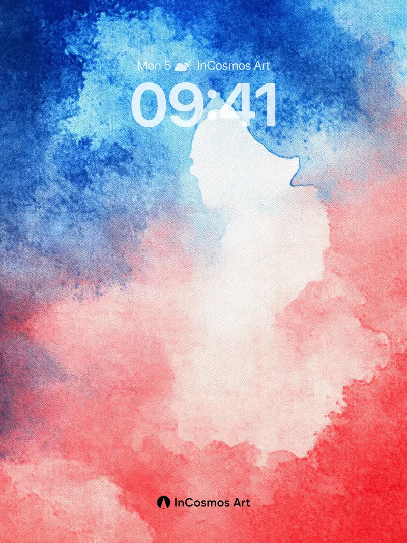 Crimson Mirage Wallpaper with Floating Light