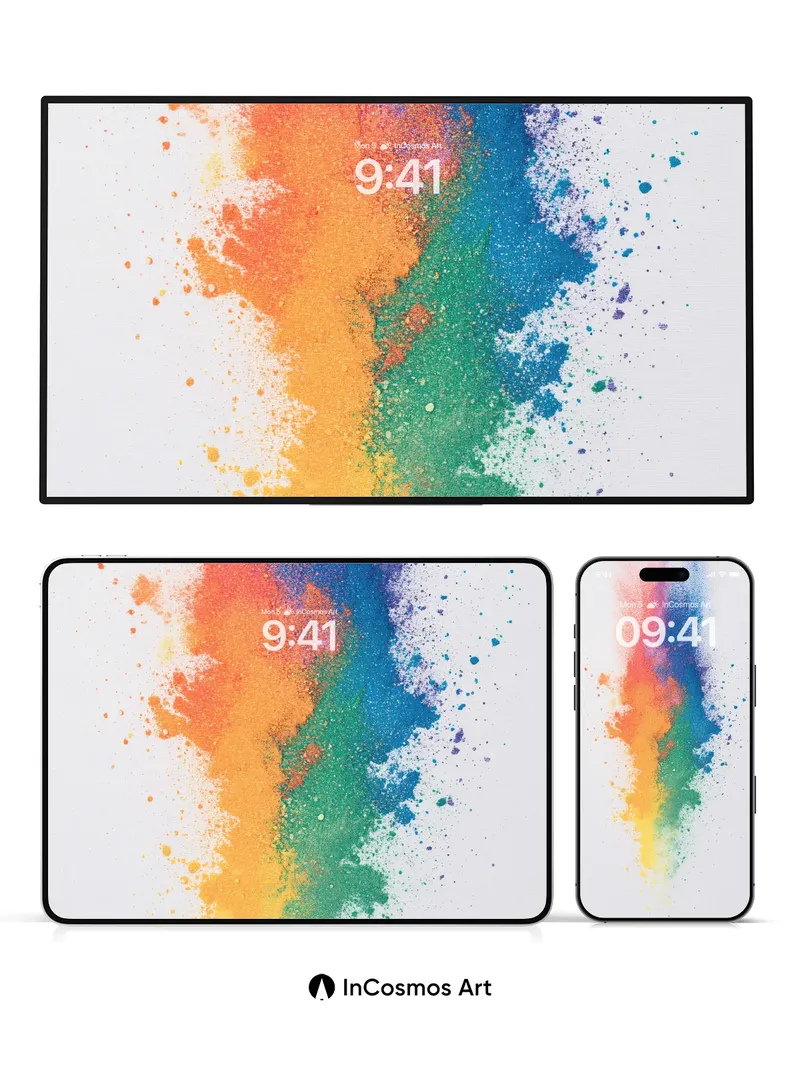 Colorstorm Explosion Wallpaper with Rainbow Dust