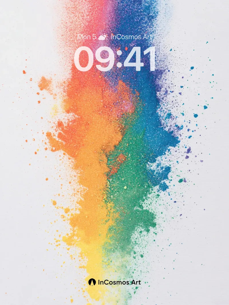 Colorstorm Explosion Wallpaper with Rainbow Dust