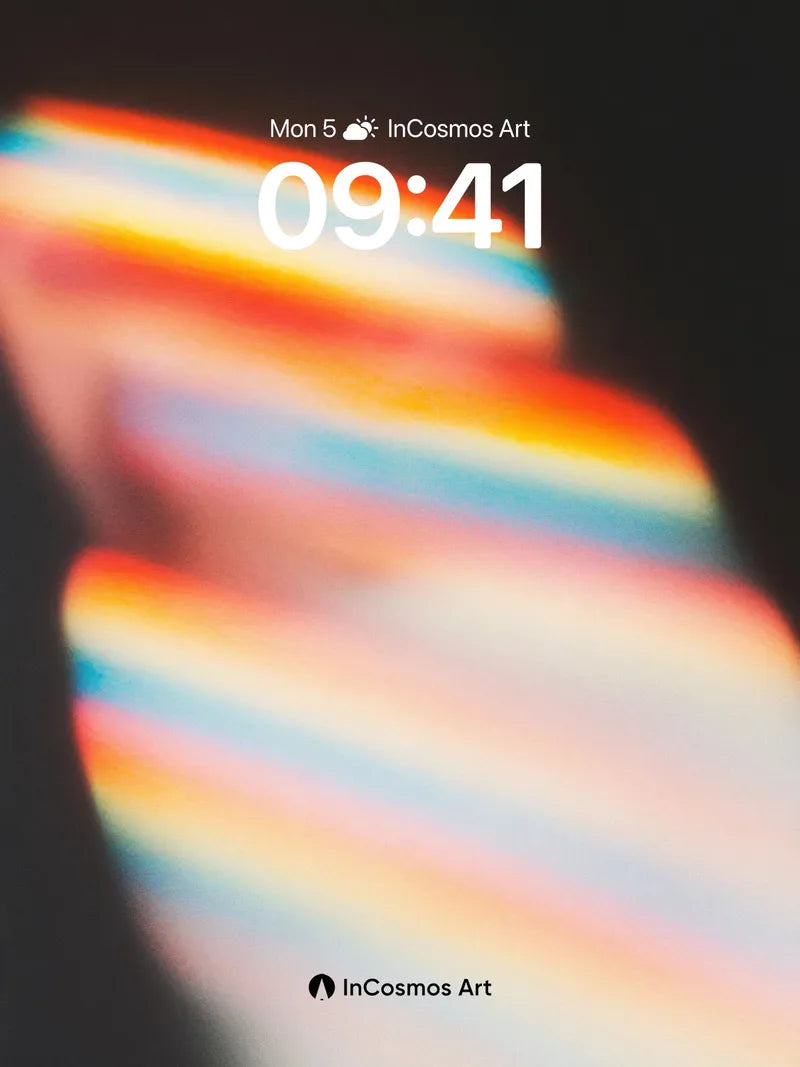 Prismatic Echo Wallpaper with Light Trails