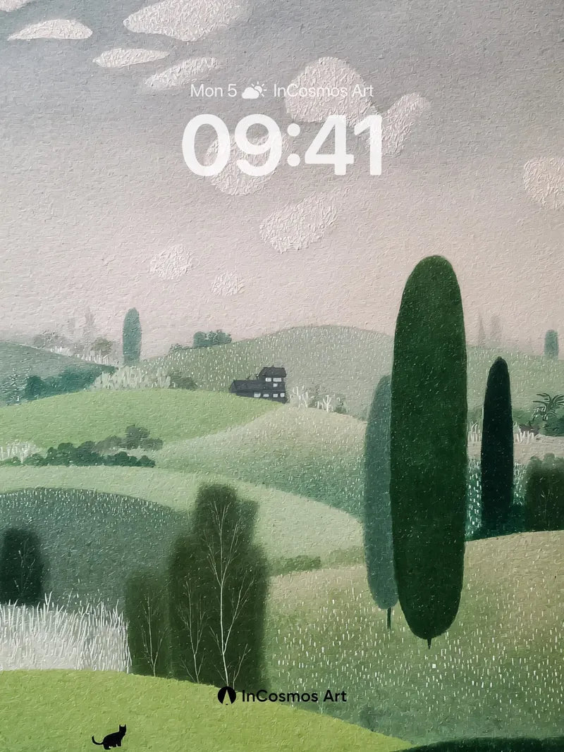 Serenity Hills Wallpaper with Whispering Cypress