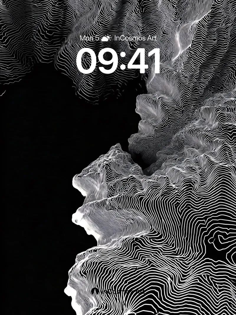 Silent Contour Wallpaper with Topographic Echoes