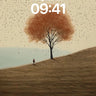 Autumn Hush Wallpaper with Floating Leaves wallpaper for iPhone, iPad & Mac