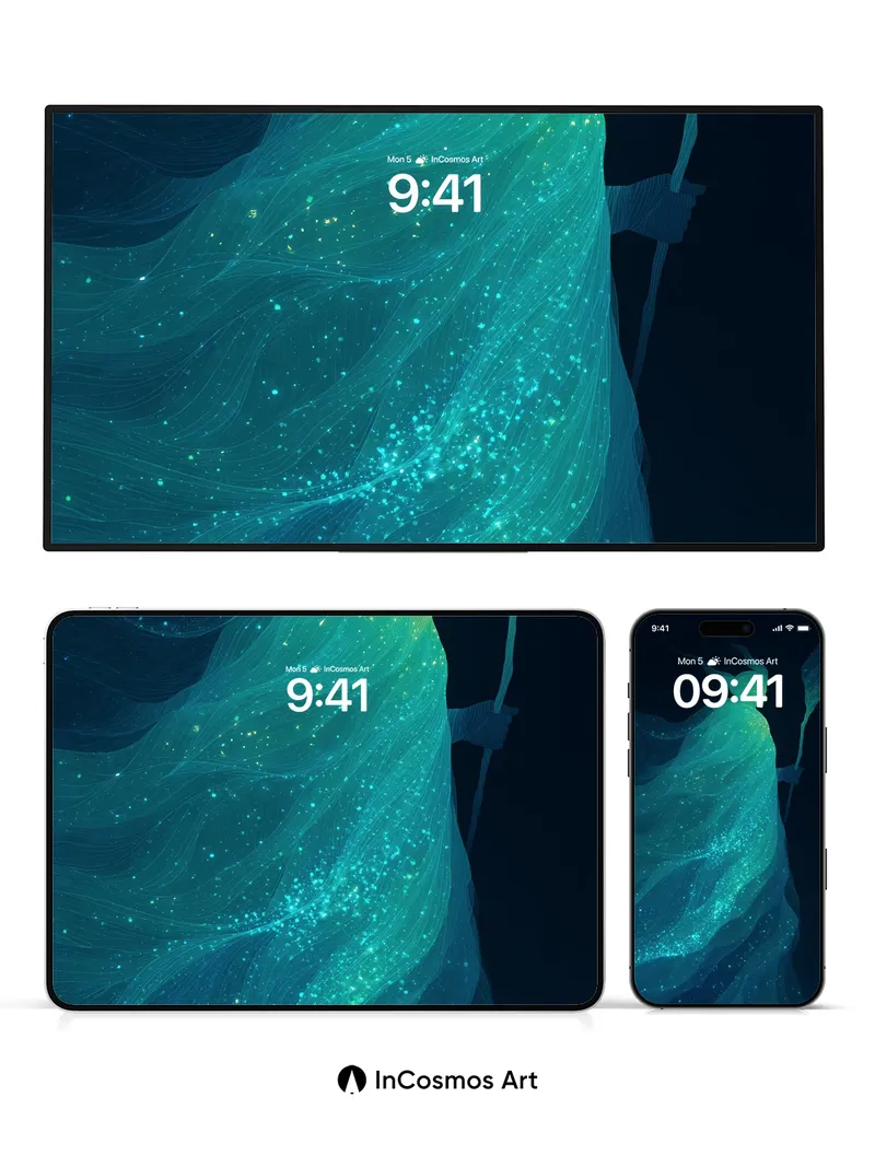 Stellar Drift Wallpaper with Cosmic Veil