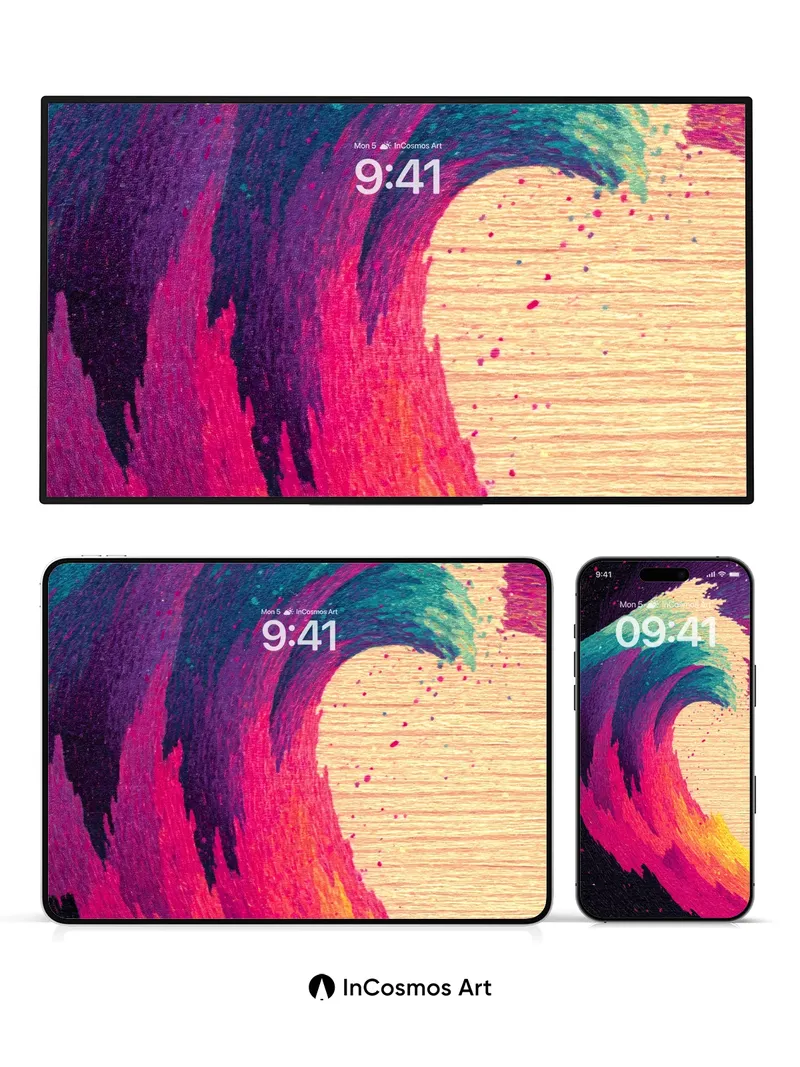 Cosmic Surge Wallpaper with Electric Tides