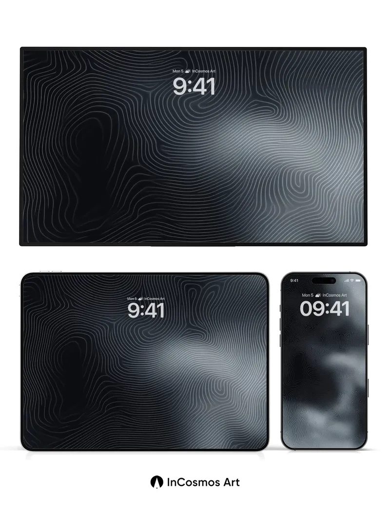 Shadowed Contour Wallpaper with Whispering Lines