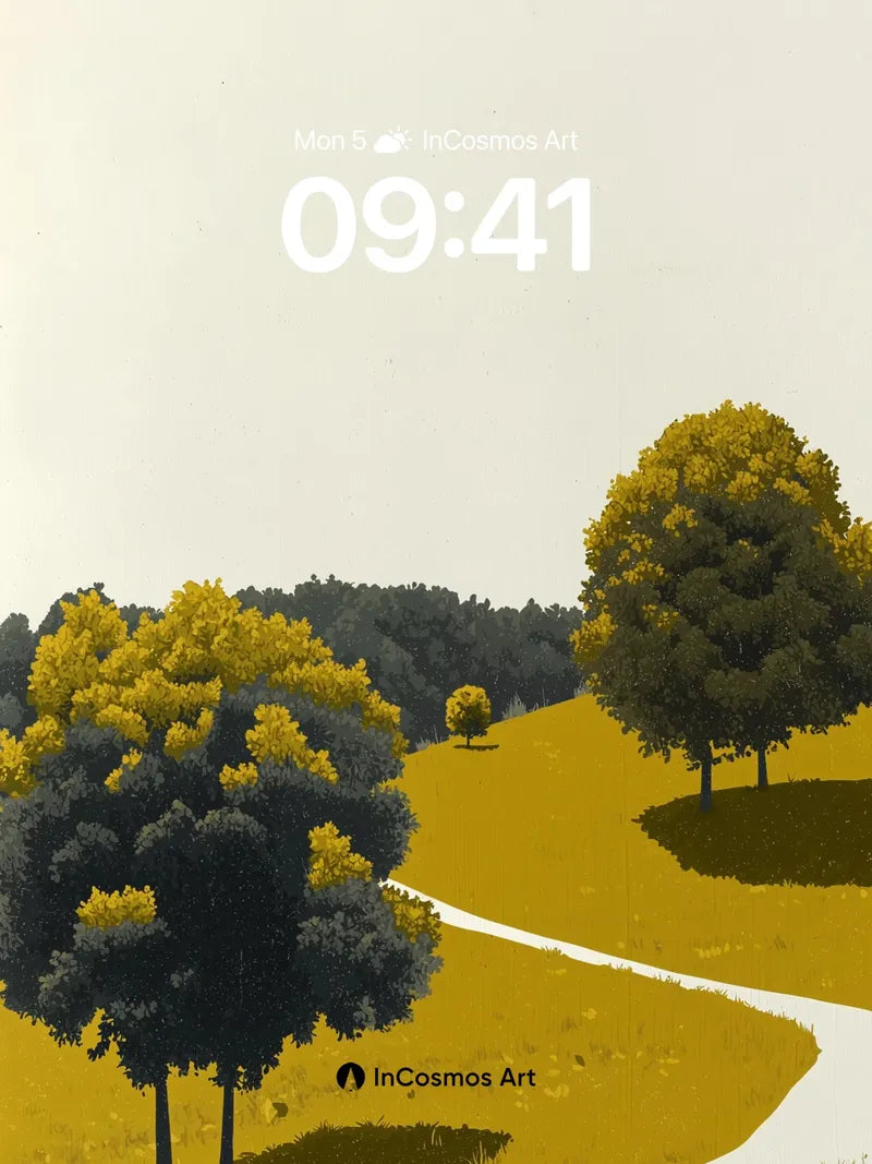 Golden Hush Wallpaper with Whispering Path