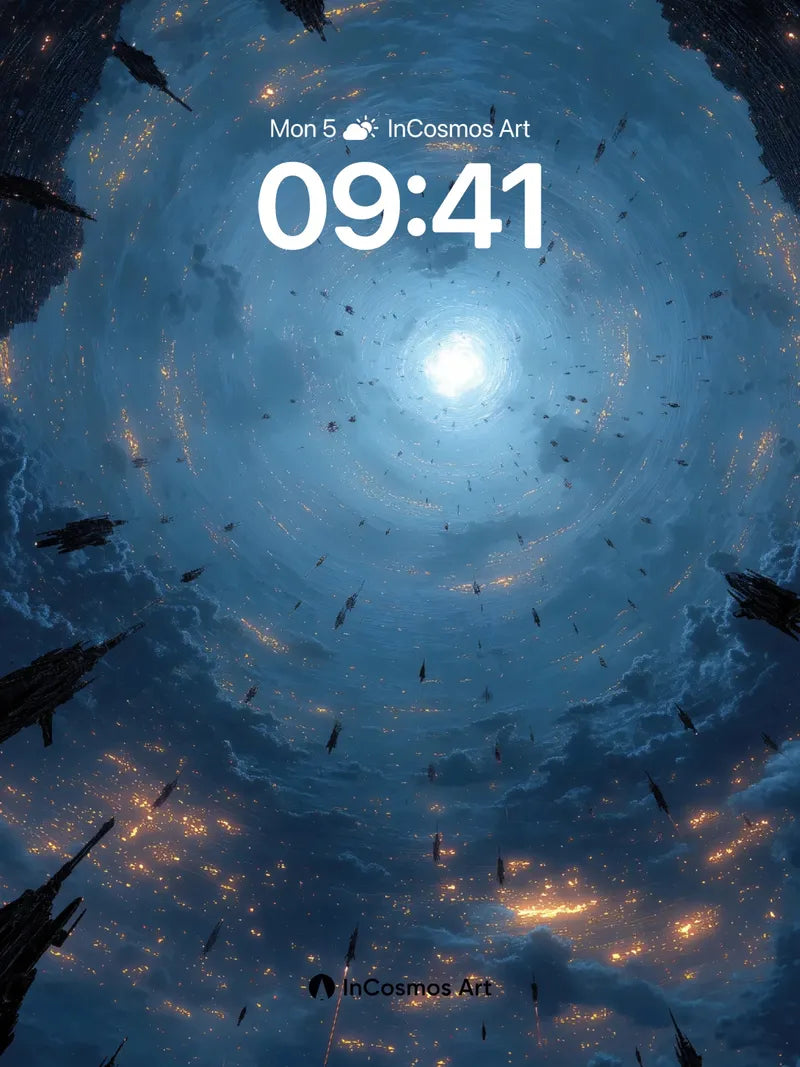 Cosmic Spiral Wallpaper with Starlit Drift