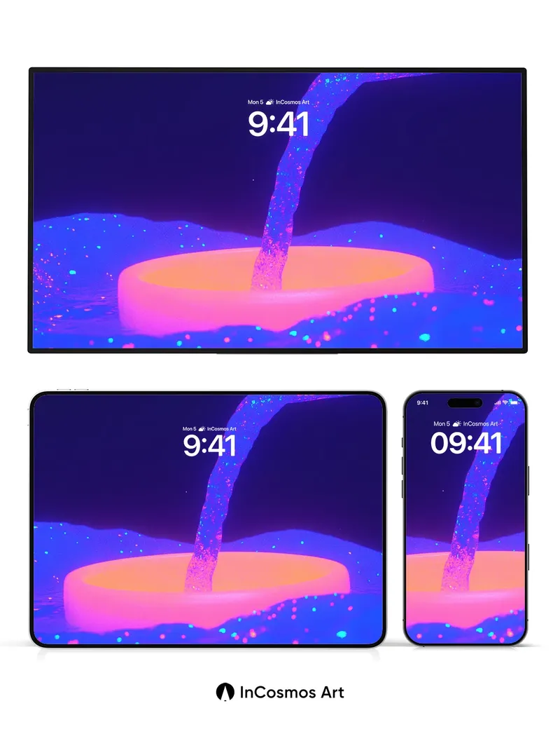 Neon Pulse Wallpaper with Liquid Light Flow