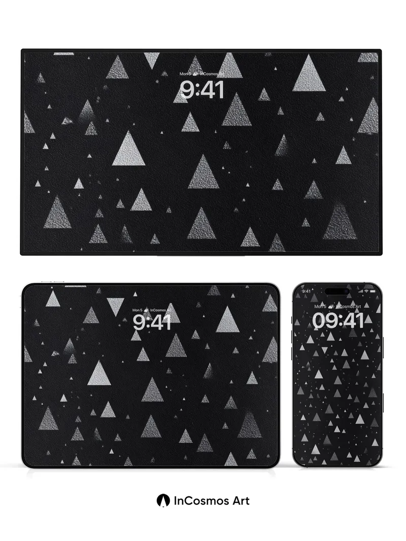 Silent Geometry Wallpaper with Shimmering Triangles