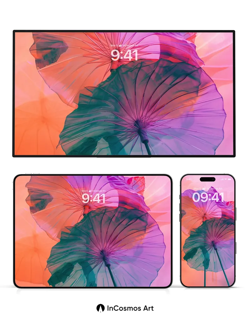 Luminous Petal Wallpaper with Ethereal Veil