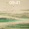 Serene Jade Mist Wallpaper with Painted Rain wallpaper for iPhone, iPad & Mac