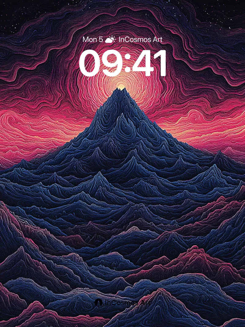 Cosmic Peaks Wallpaper with Nebula Core wallpaper for iPhone, iPad & Mac