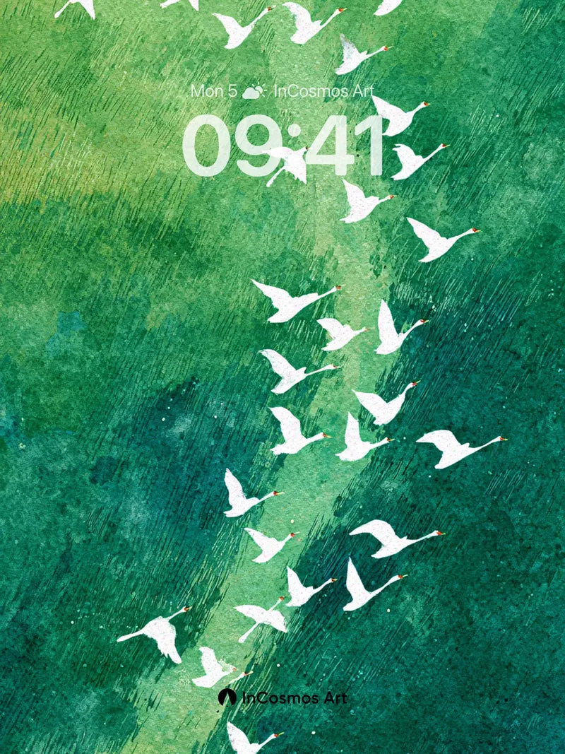 Serenity Flight Wallpaper with Emerald Veins