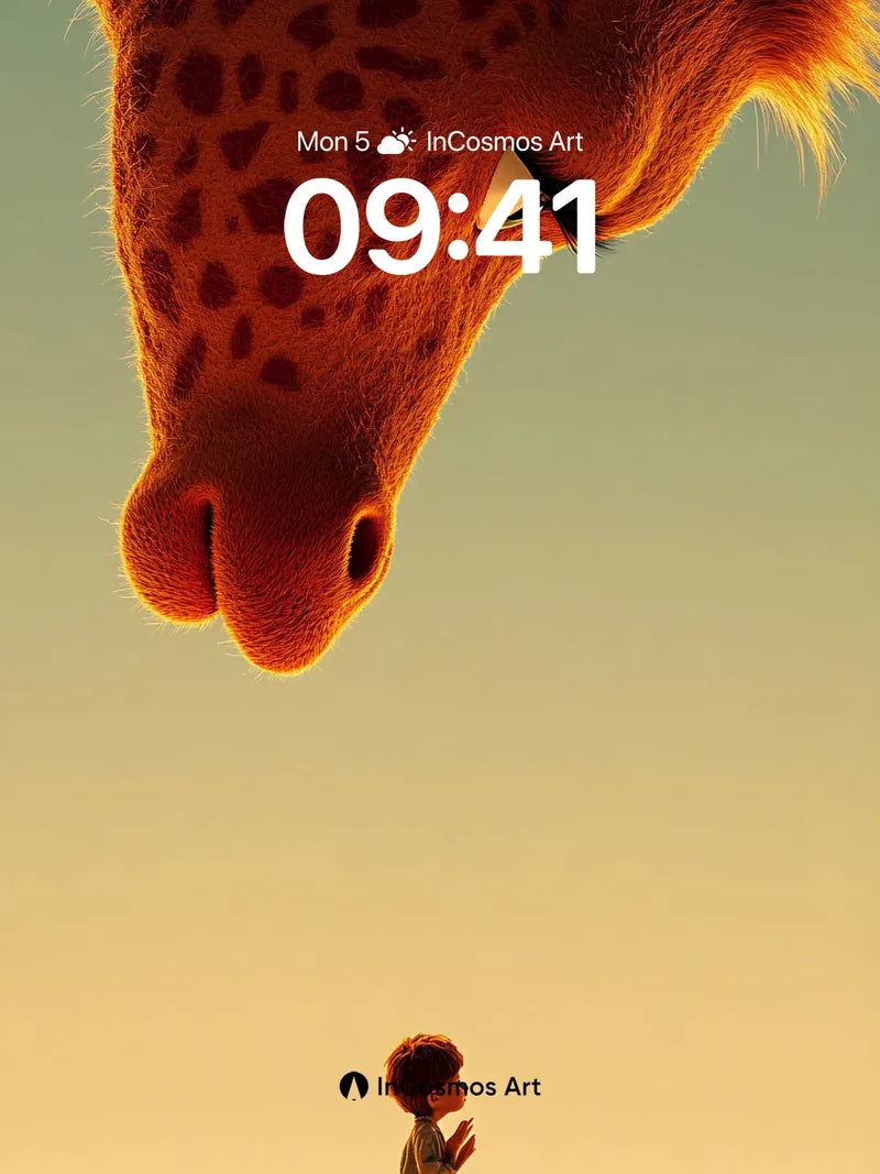 Golden Whisper Wallpaper with Giant Giraffe Gaze wallpaper for iPhone, iPad & Mac