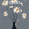 Serene Daisy Bloom Wallpaper with Textured Vase wallpaper for iPhone, iPad & Mac