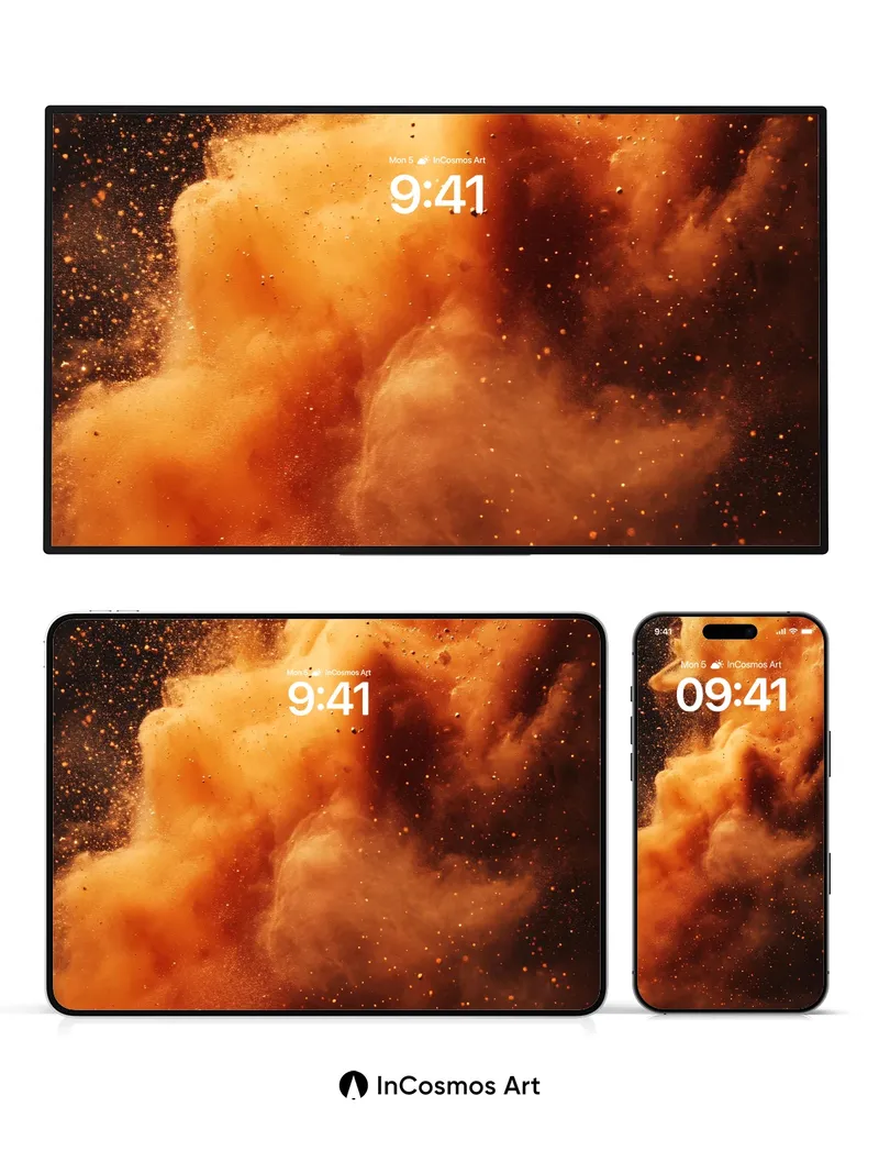 Crimson Storm Wallpaper with Floating Embers