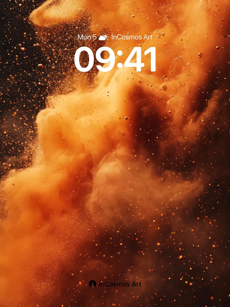 Crimson Storm Wallpaper with Floating Embers