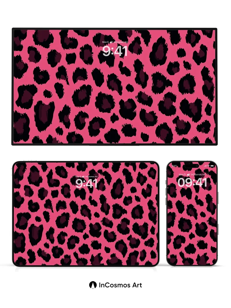 Fierce Fuchsia Leopard Wallpaper with Wild Contrast