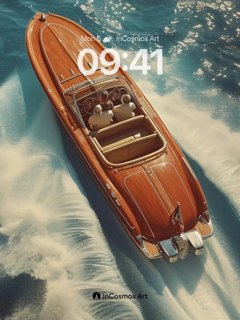 Sunlit Wood Grain Wallpaper with Ocean Traces