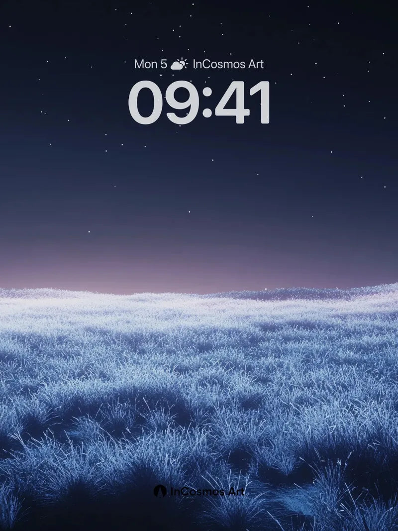 Frost Whisper Wallpaper with Starlit Horizon