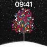Starry Silence Wallpaper with Rainbow Leaves wallpaper for iPhone, iPad & Mac
