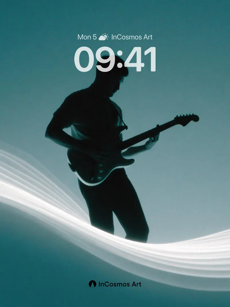 Silhouette Surge Wallpaper with Electric Flow