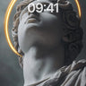 Serene Marble Angel Wallpaper with Golden Halo wallpaper for iPhone, iPad & Mac