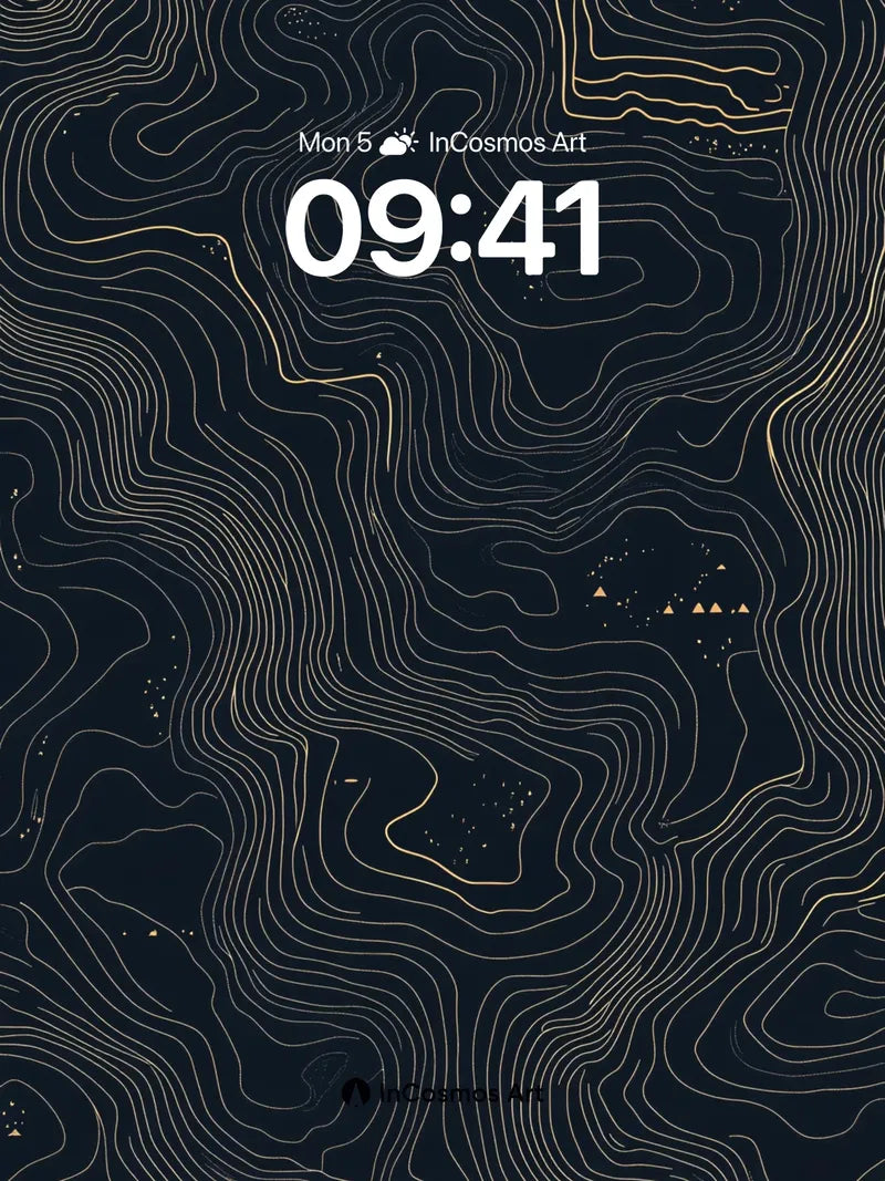 Nocturnal Contour Wallpaper with Golden Veins