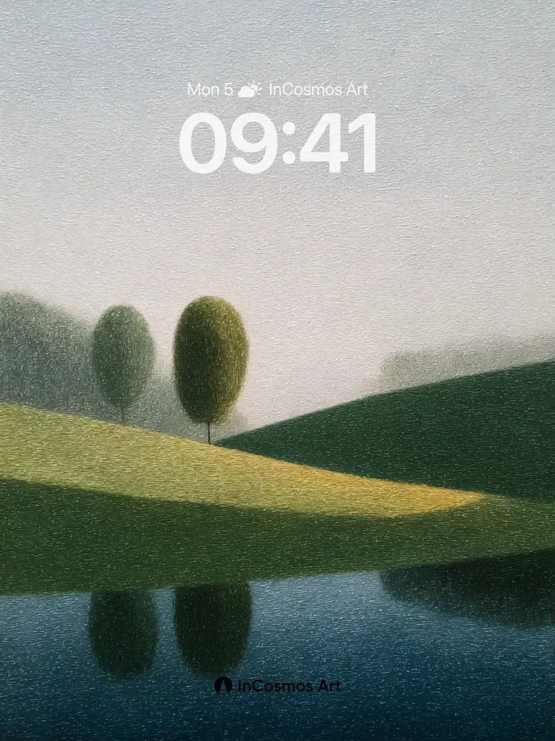 Serenity Ridge Wallpaper with Mirror Water wallpaper for iPhone, iPad & Mac