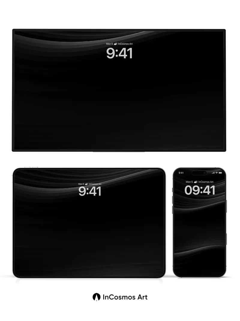 Silken Void Wallpaper with Floating Light Trails