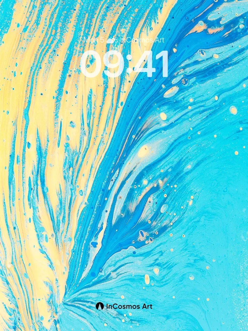 Azure Surge Wallpaper with Golden Veins