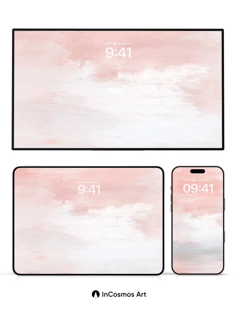 Serene Pink Gradient Wallpaper with Soft Haze