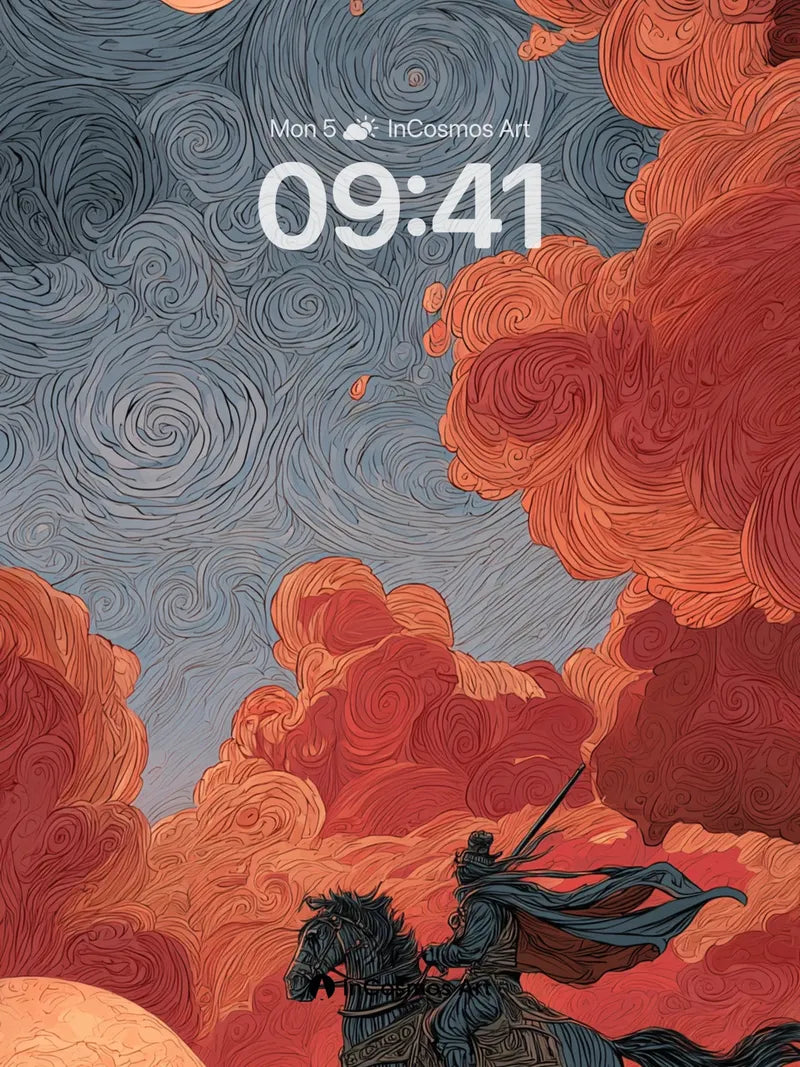 Stormride Fantasy Wallpaper with Van Gogh Swirls wallpaper for iPhone, iPad & Mac