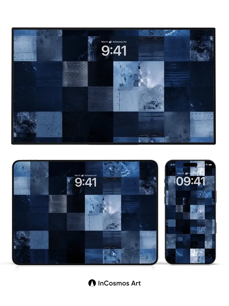 Nocturnal Grid Wallpaper with Fractured Light