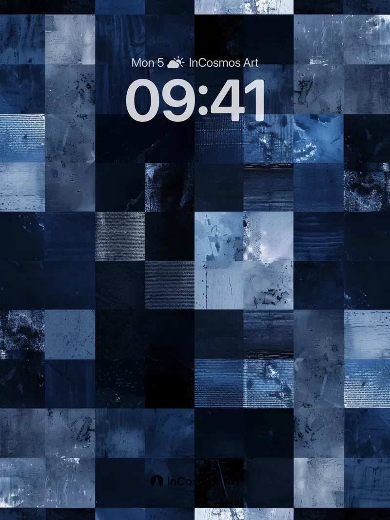 Nocturnal Grid Wallpaper with Fractured Light