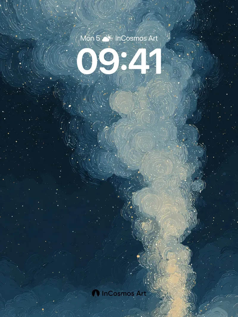 Starry Whirlpool Wallpaper with Cosmic Breath wallpaper for iPhone, iPad & Mac