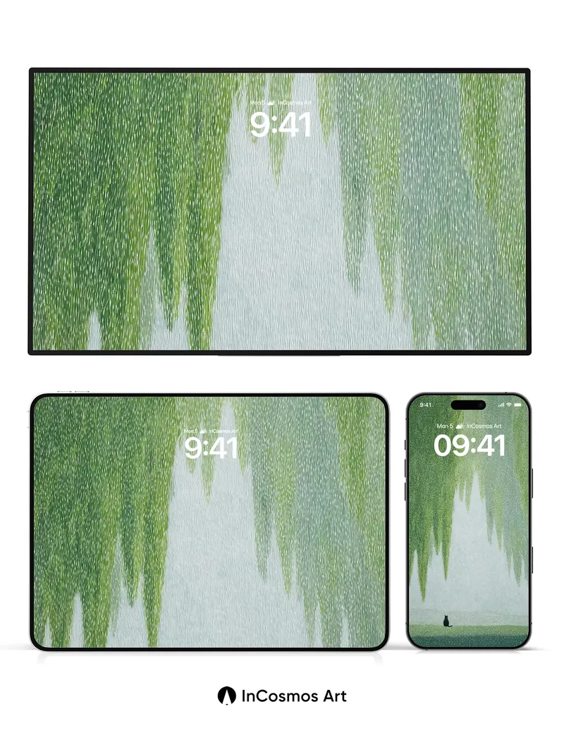 Whispering Canopy Wallpaper with Silent Observer