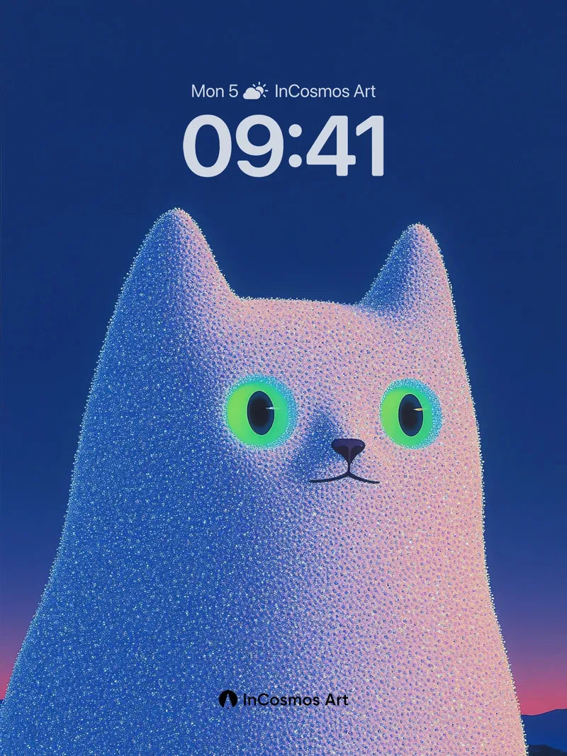 Luminous Feline Wallpaper with Glowing Eyes