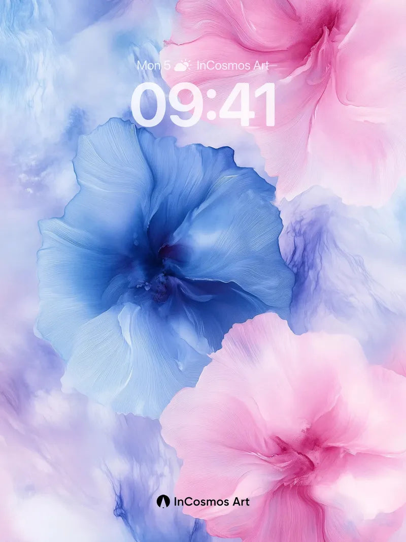 Ethereal Bloom Wallpaper with Watercolor Veils