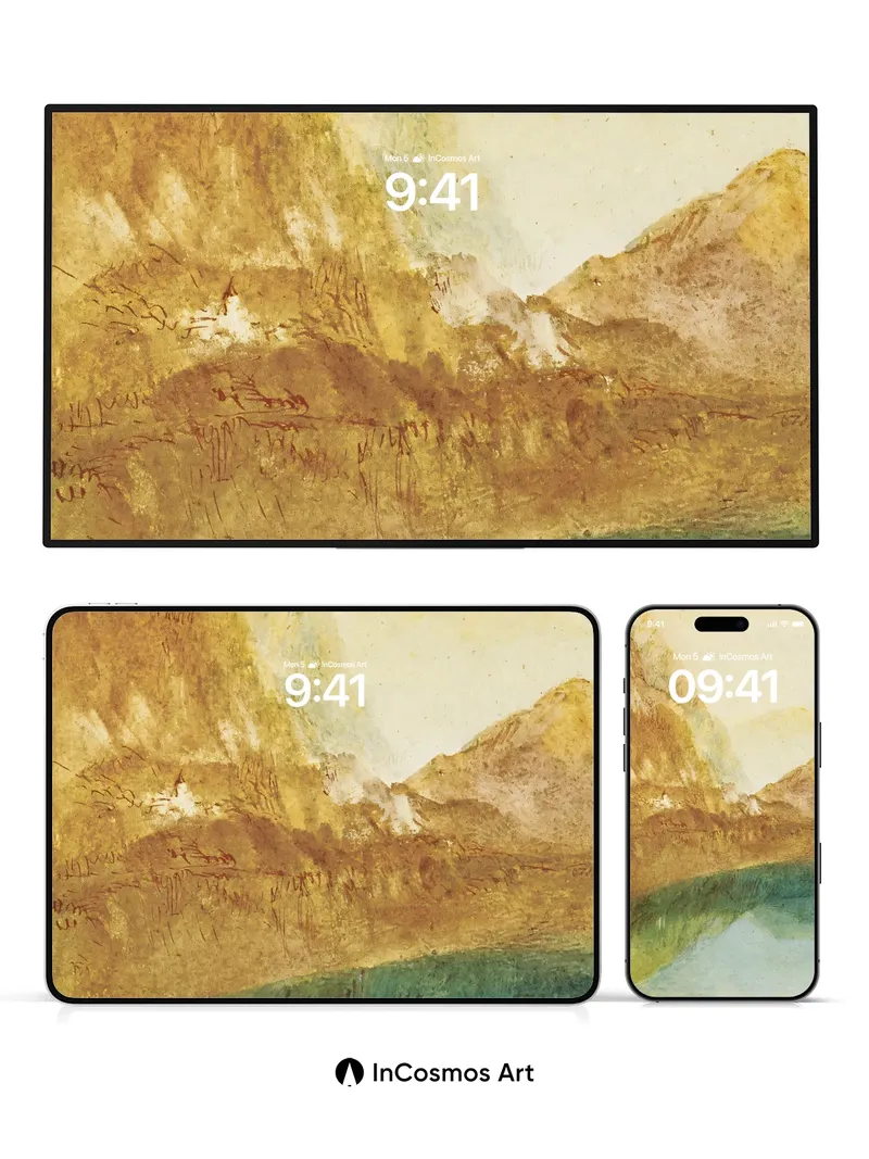 Serenity Peaks Wallpaper with Mist-Weaved Light