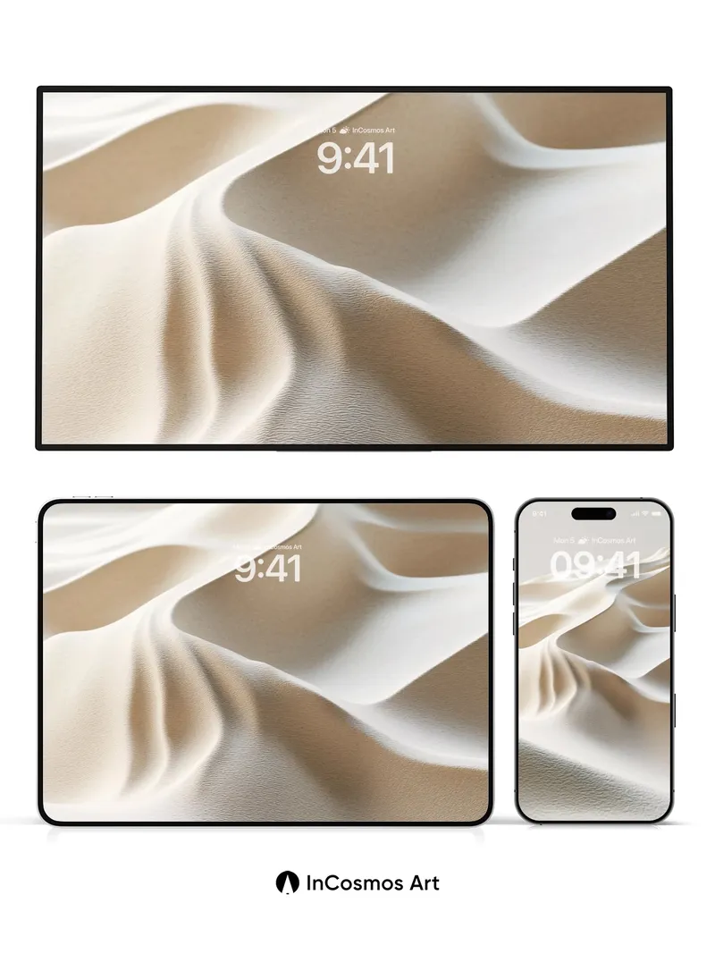 Sculpted Light Wallpaper with Sand Dune Flow
