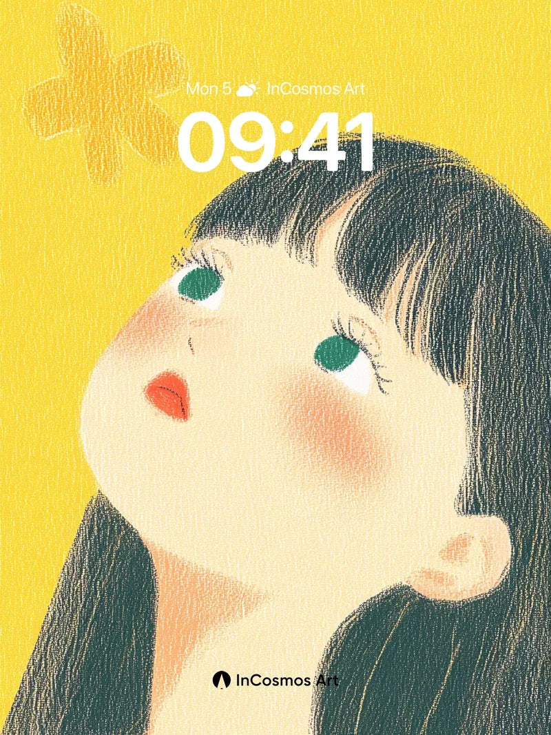 Golden Reverie Wallpaper with Whimsical Eyes wallpaper for iPhone, iPad & Mac