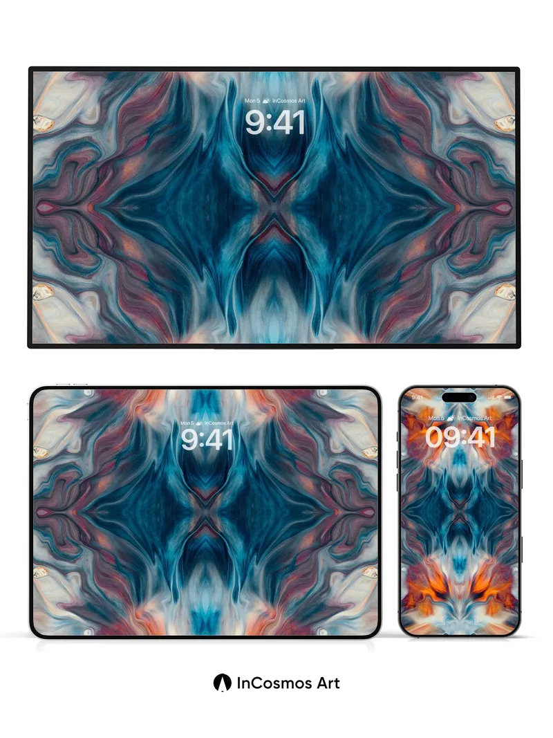 Fractal Flame Wallpaper with Cosmic Veins