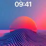 Surreal Horizon Wallpaper with Wave Lines wallpaper for iPhone, iPad & Mac