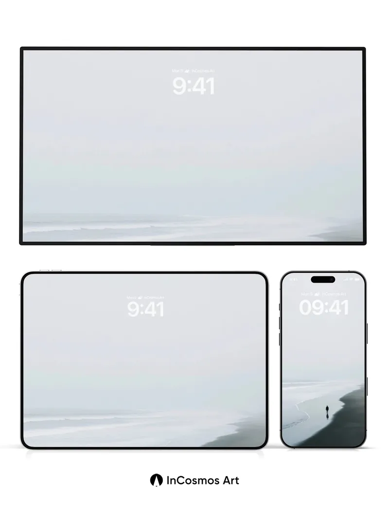 Solitary Horizon Wallpaper with Misty Edge