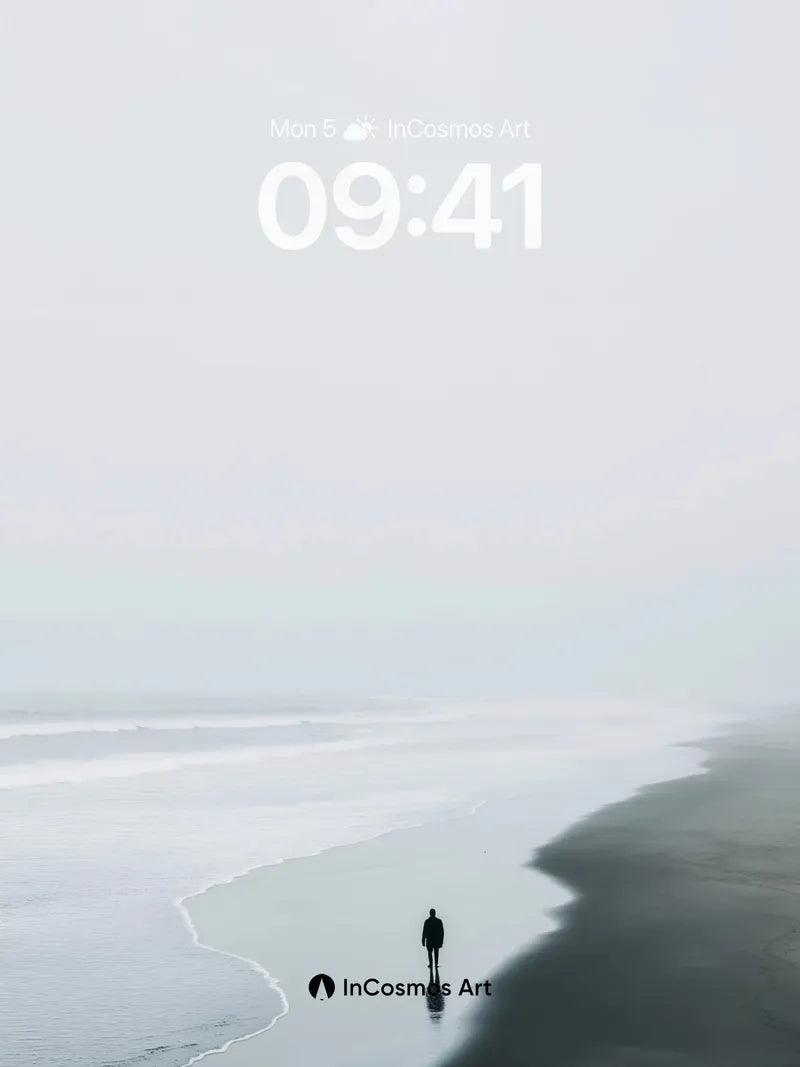 Solitary Horizon Wallpaper with Misty Edge