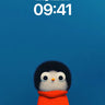 Serene Penguin Wallpaper with Mini Human Reflection wallpaper for iPhone, iPad & Mac