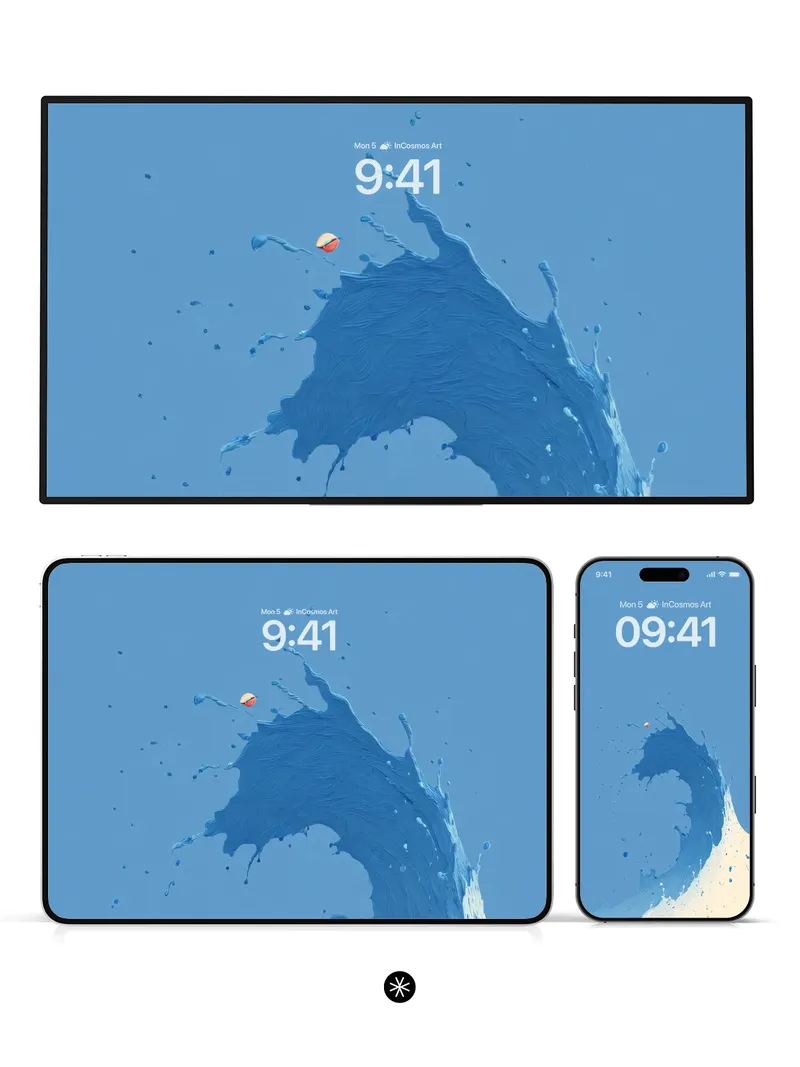 Ethereal Oceanic Surge Wallpaper with Gradient Flow