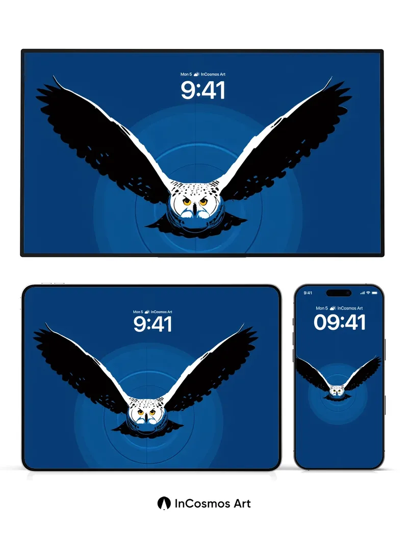 Nightfall Owl Wallpaper with Radiant Focus